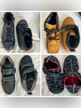 4 pairs lot bundle of toddler various shoes boots